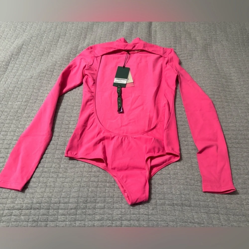 Kirin Peggy Gou Jersey Open Back Long Sleeve Bodysuit Pink - Picture 3 of 14